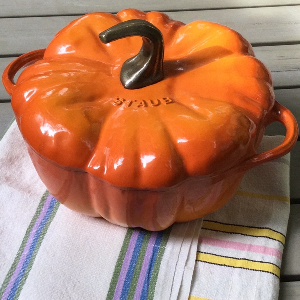Staub France Enameled Cast Iron Pumpkin Dutch Oven
